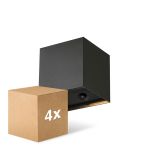 Multipack 4x D'Lite LED Wall Light Elingen Aluminium Black 2.9W 170lm - 830 Warm White | Battery-Powered - Light Sensor