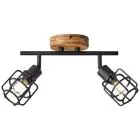 Brilliant Gwen Ceiling Light Metal Wood Black | Suitable for 2x E14