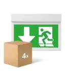 Multipack 4x Noxion LED Emergency Exit Light | Wall/Ceiling Mounted | 3.5W | 3H incl. 4 directions of PVC