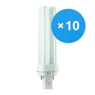 Multipack 10x Philips MASTER PL-C 13W - 840 Cool White | 2 Pin